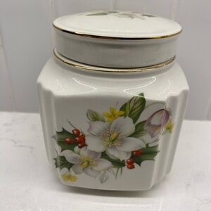 Sadler England Floral Ceramic Jar with Lid
